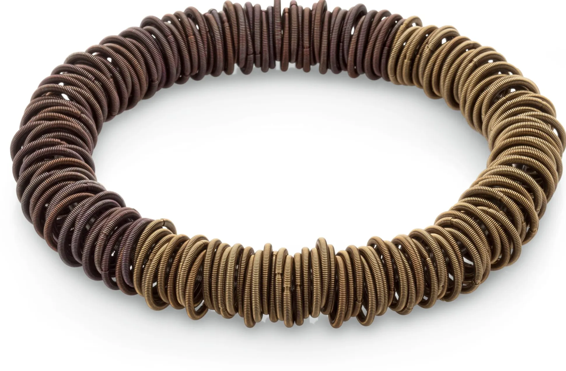 Armband Edelstahlfedern, Kupfer-Gold
