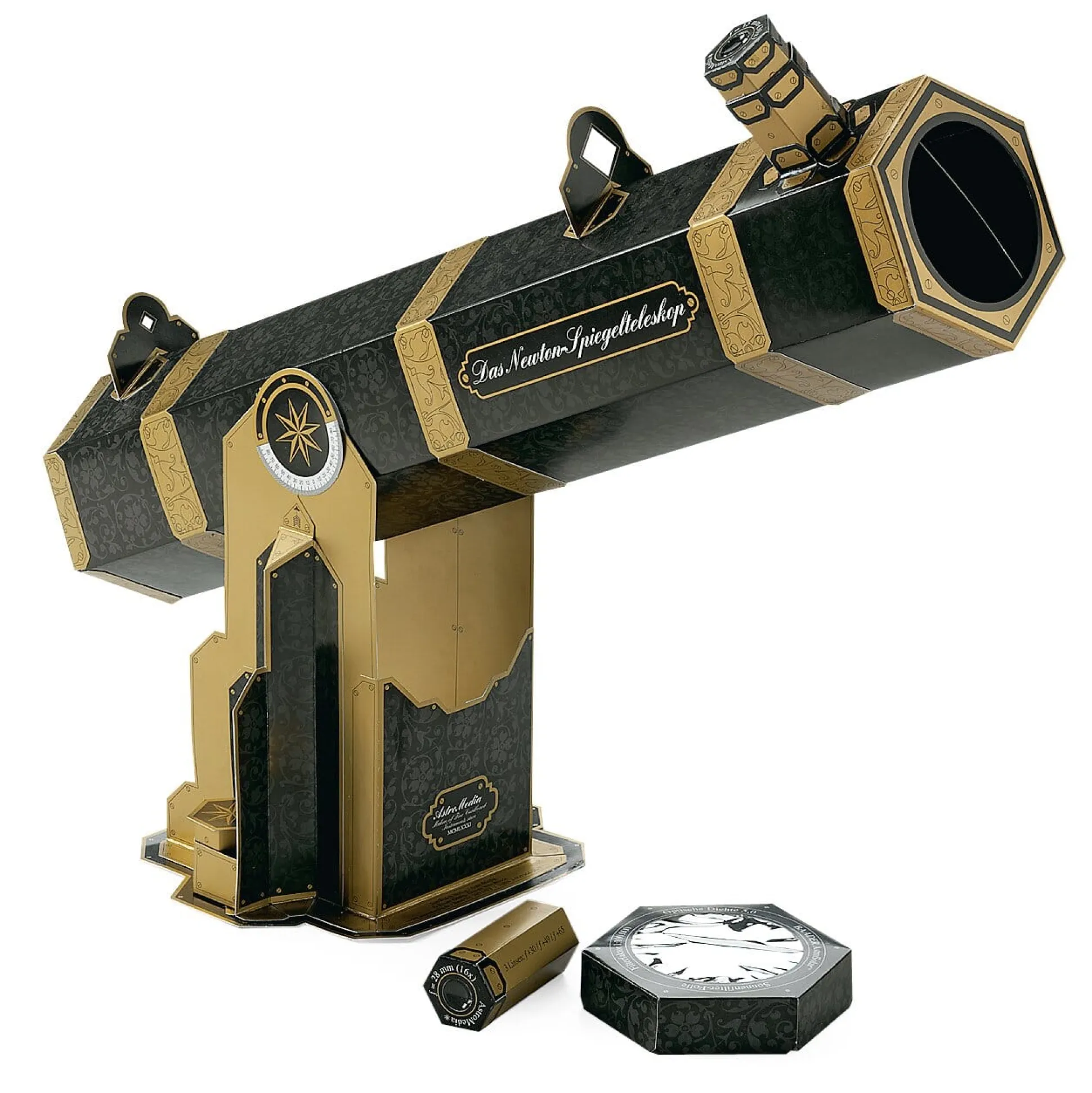 AstroMedia Bausatz Newton-Spiegelteleskop mit Sonnenfilter