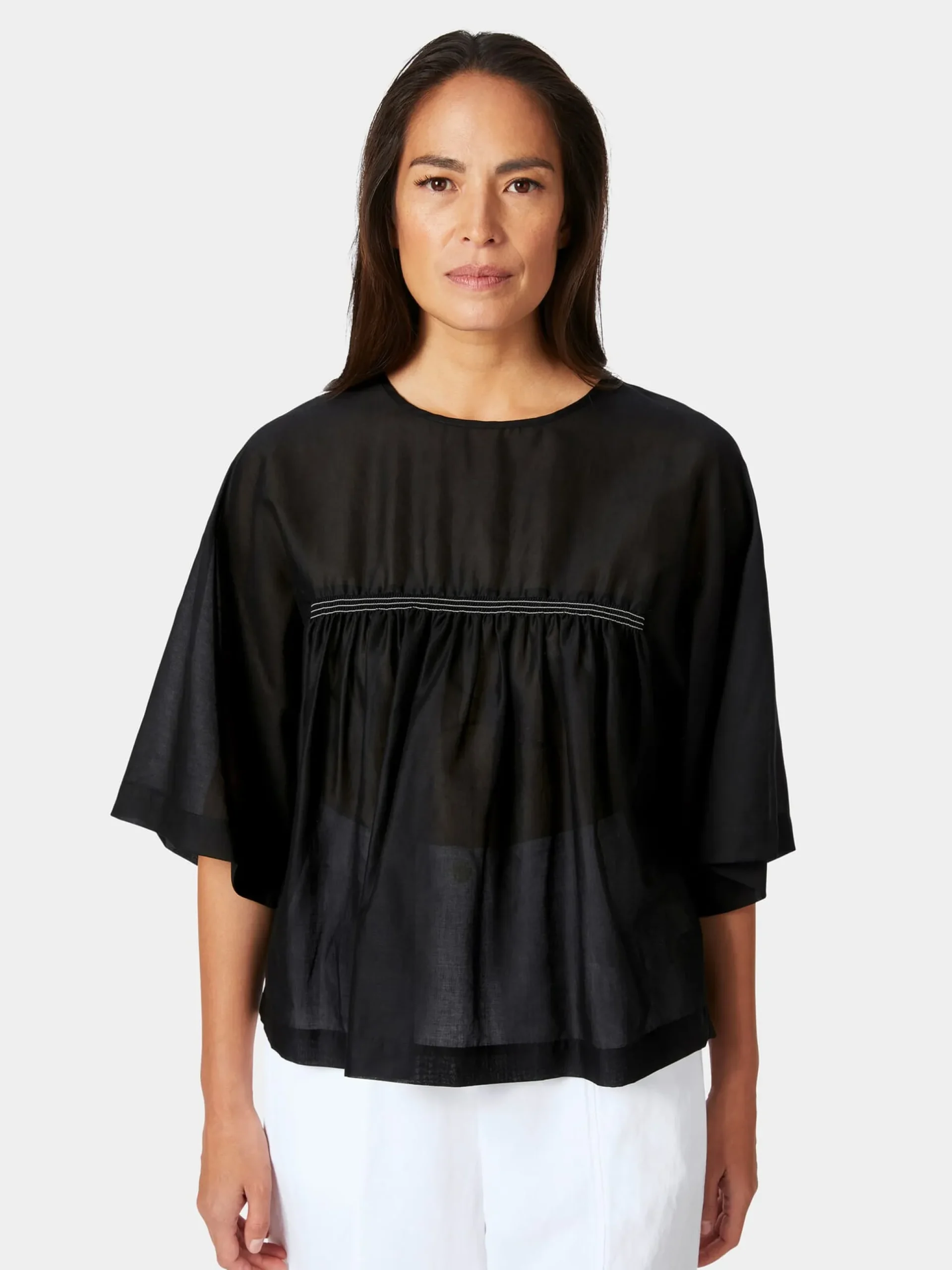 Damenbluse mit Kräuseln