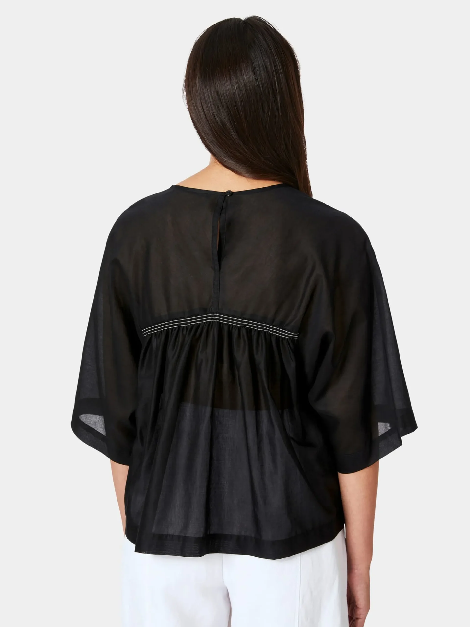 Damenbluse mit Kräuseln