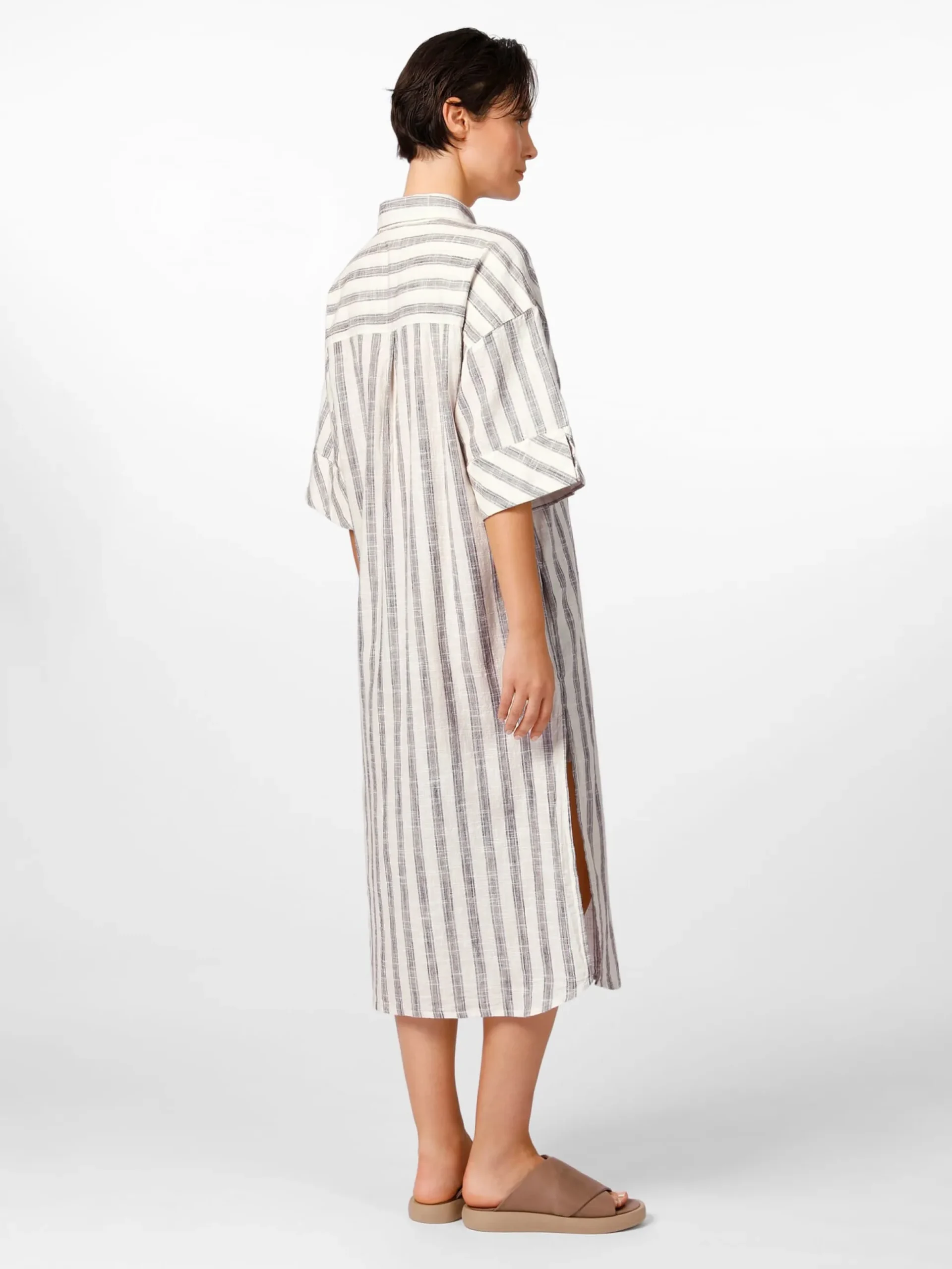 Damen-Blusenkleid gestreift