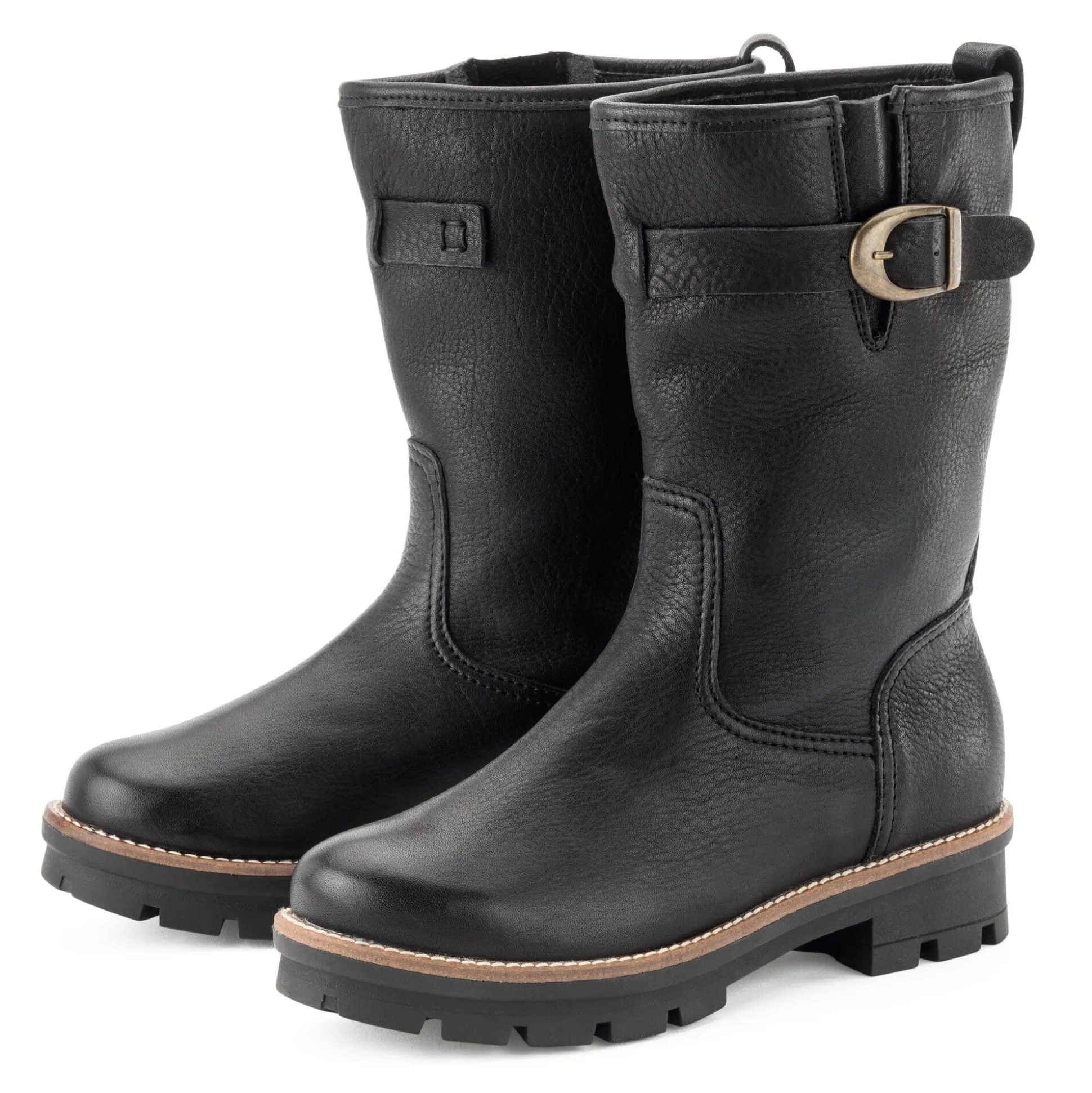Damenhalbstiefel Rindleder gefüttert