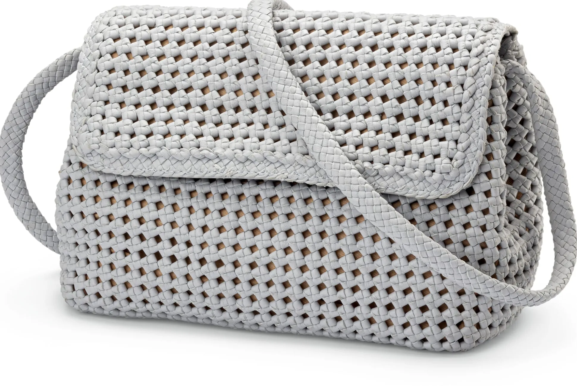 Damen-Handtasche geknüpft, hellgrau