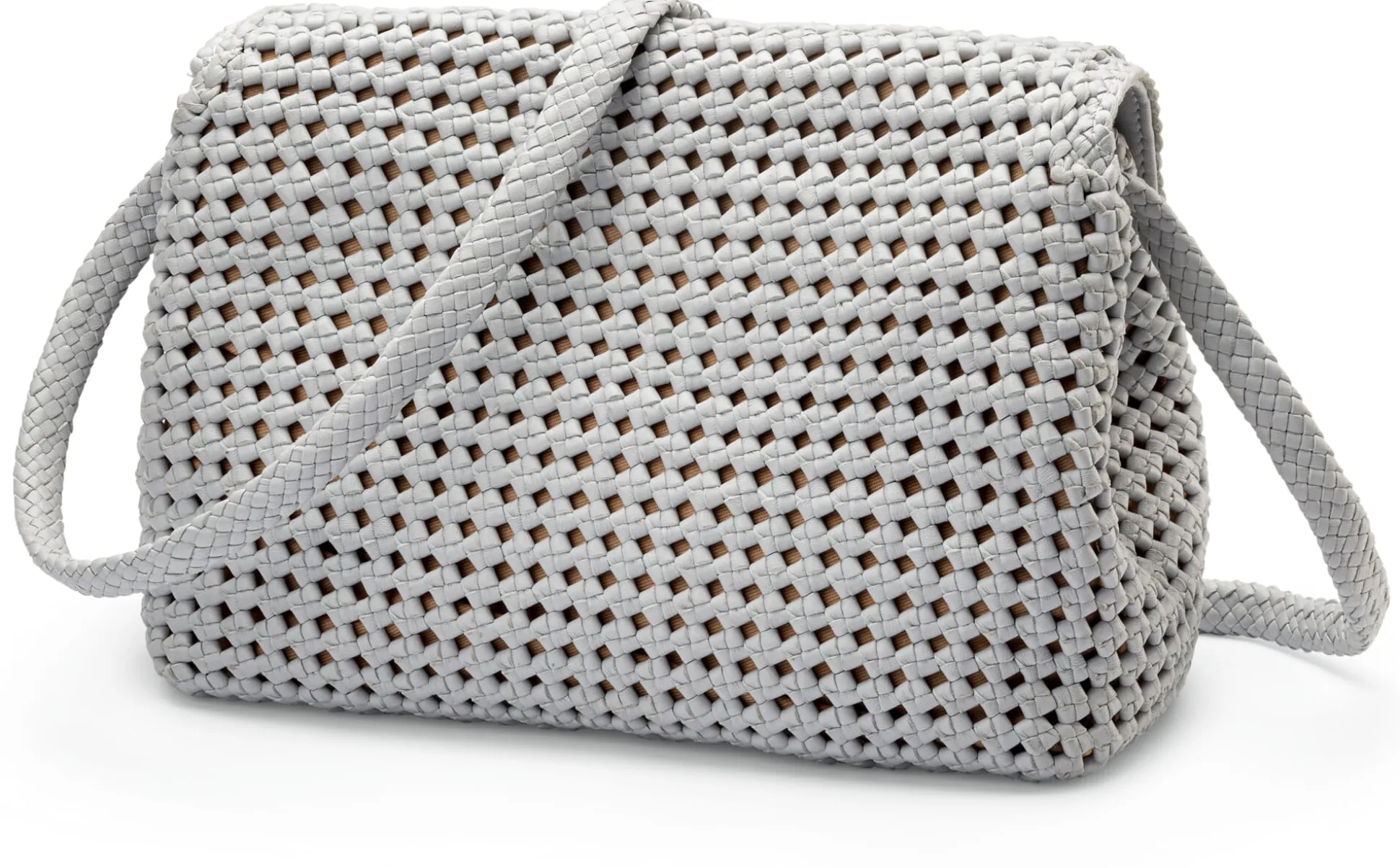 Damen-Handtasche geknüpft, hellgrau