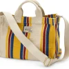 Damen-Handtasche N° 45 gestreift, natur-gelb