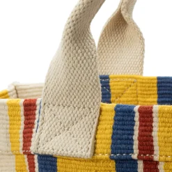 Damen-Handtasche N° 45 gestreift, natur-gelb