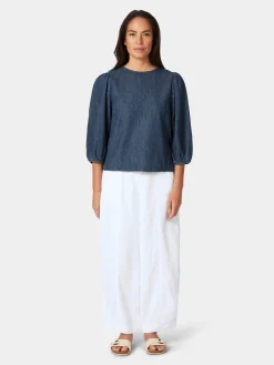 Damen-Jeansbluse 3/4-Arm