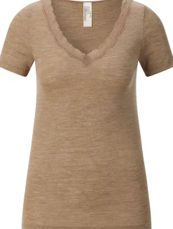 Damen-Kurzarmshirt Wolle-Seide