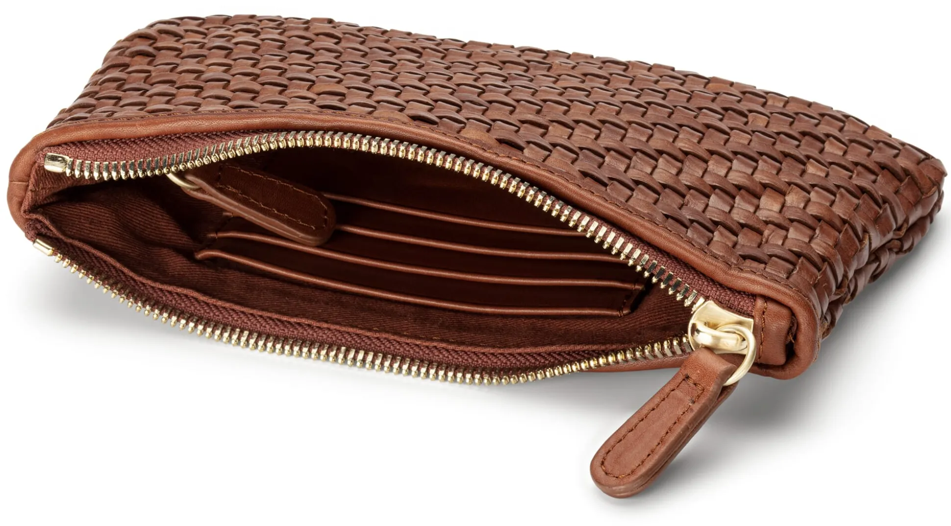 Damen-Lederclutch geflochten
