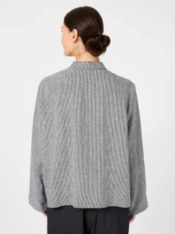 Damen-Leinenjacke gestreift