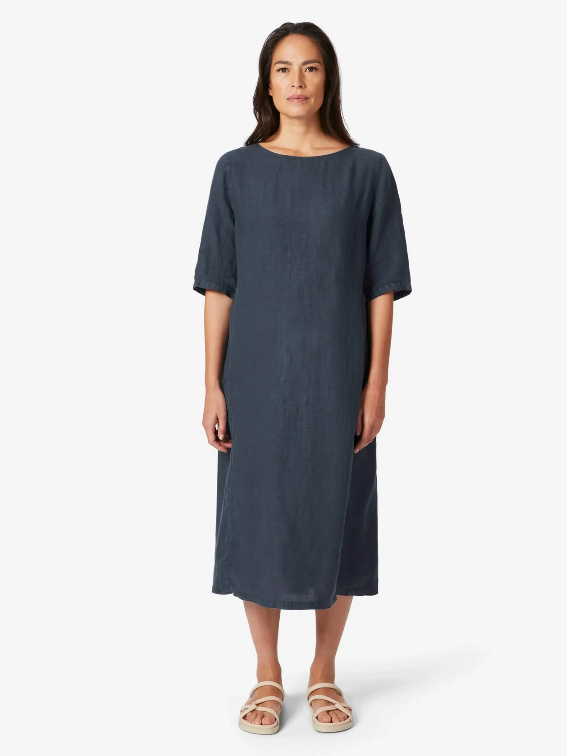 Damen-Leinenkleid