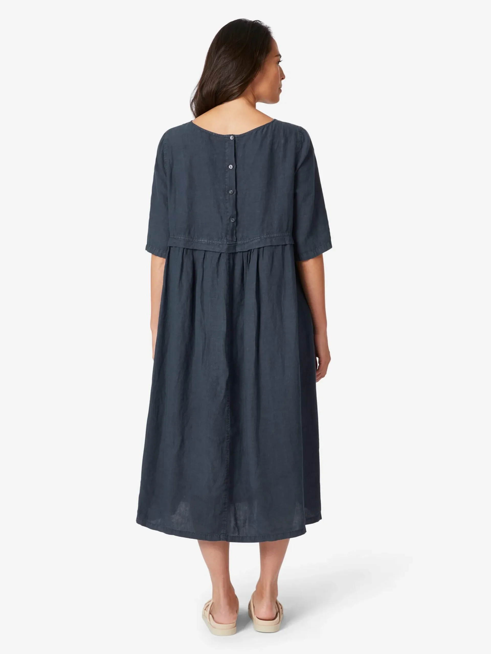 Damen-Leinenkleid