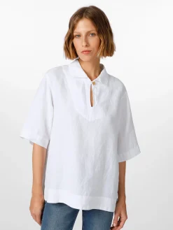 Damen-Leinenschlupfbluse