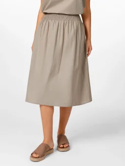 Damen-Midirock breiter Bund, Sand