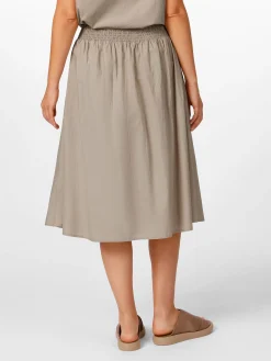 Damen-Midirock breiter Bund, Sand
