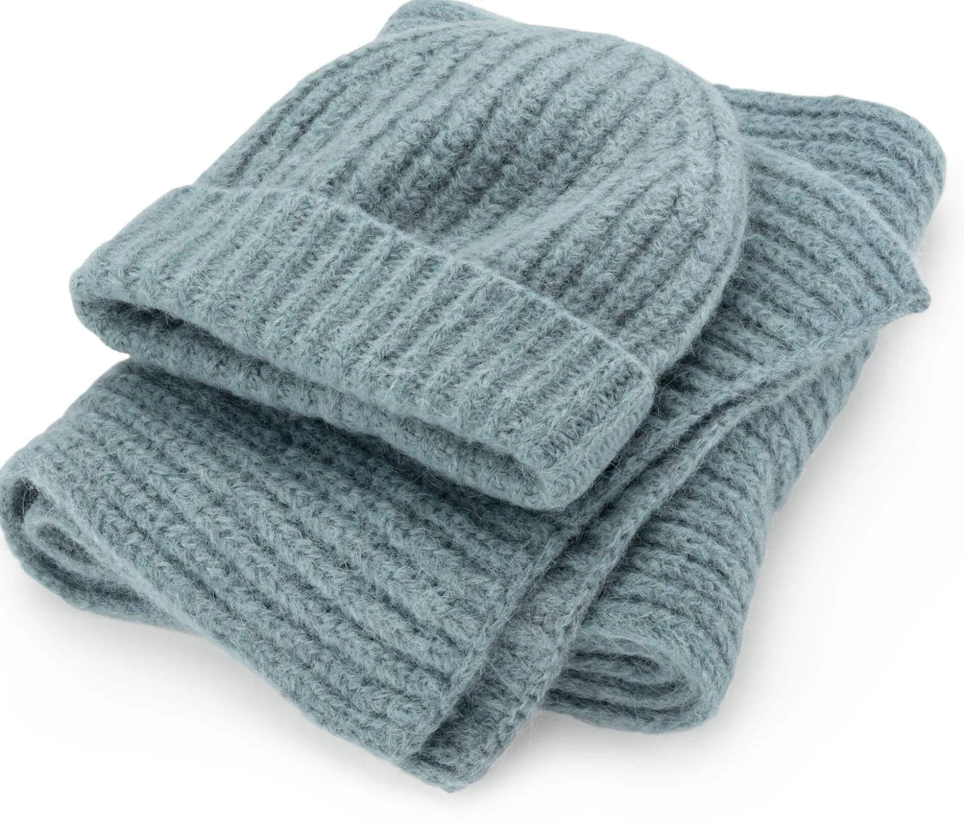 Damen-Rippenstrickschal, Petrol