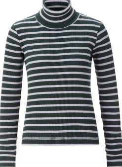 Damen-Rollkragenshirt gestreift