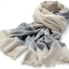 Damen-Schultertuch gestreift, Creme-Blau