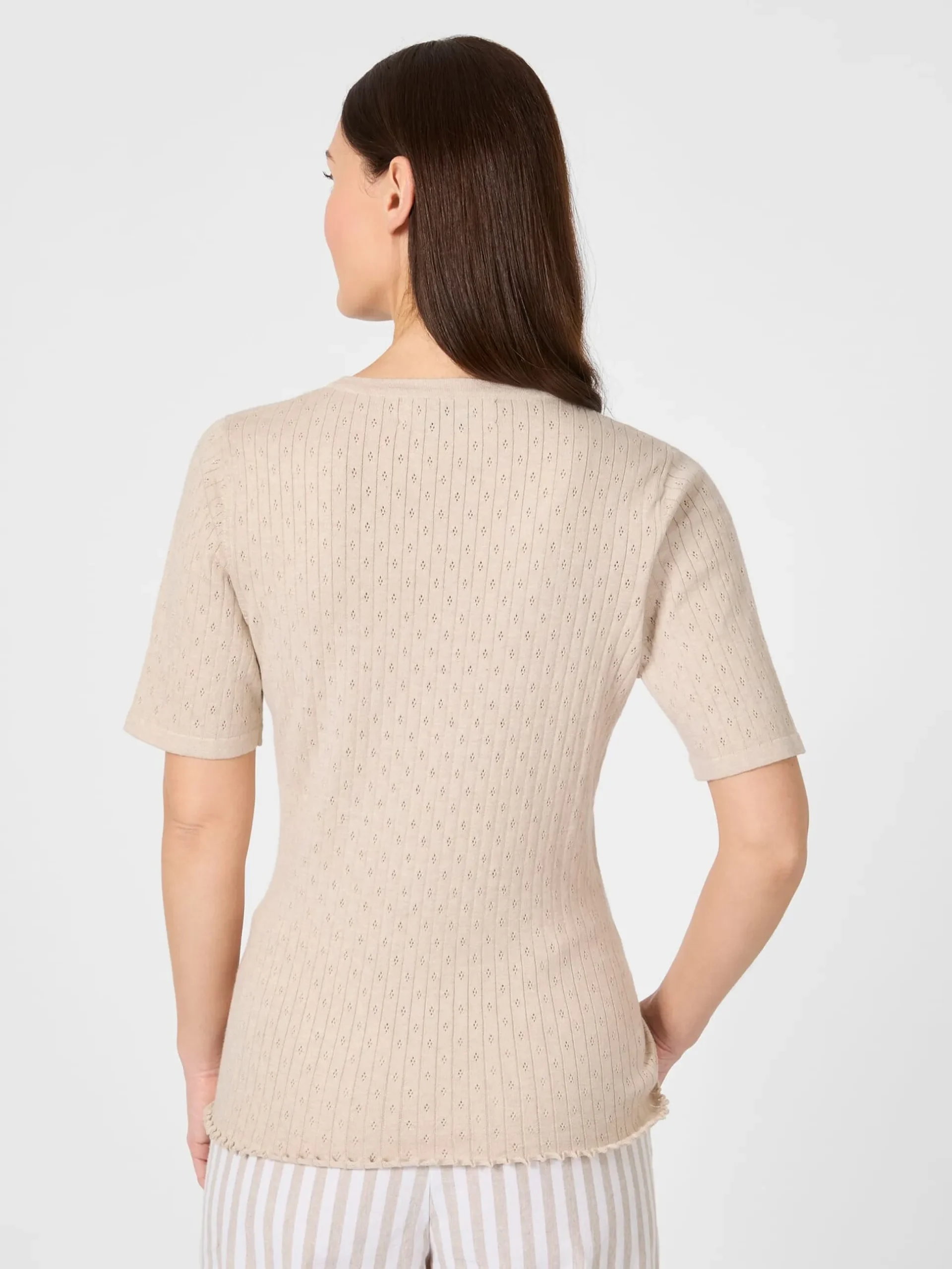 Damenshirt Ajourstrick mit Seide