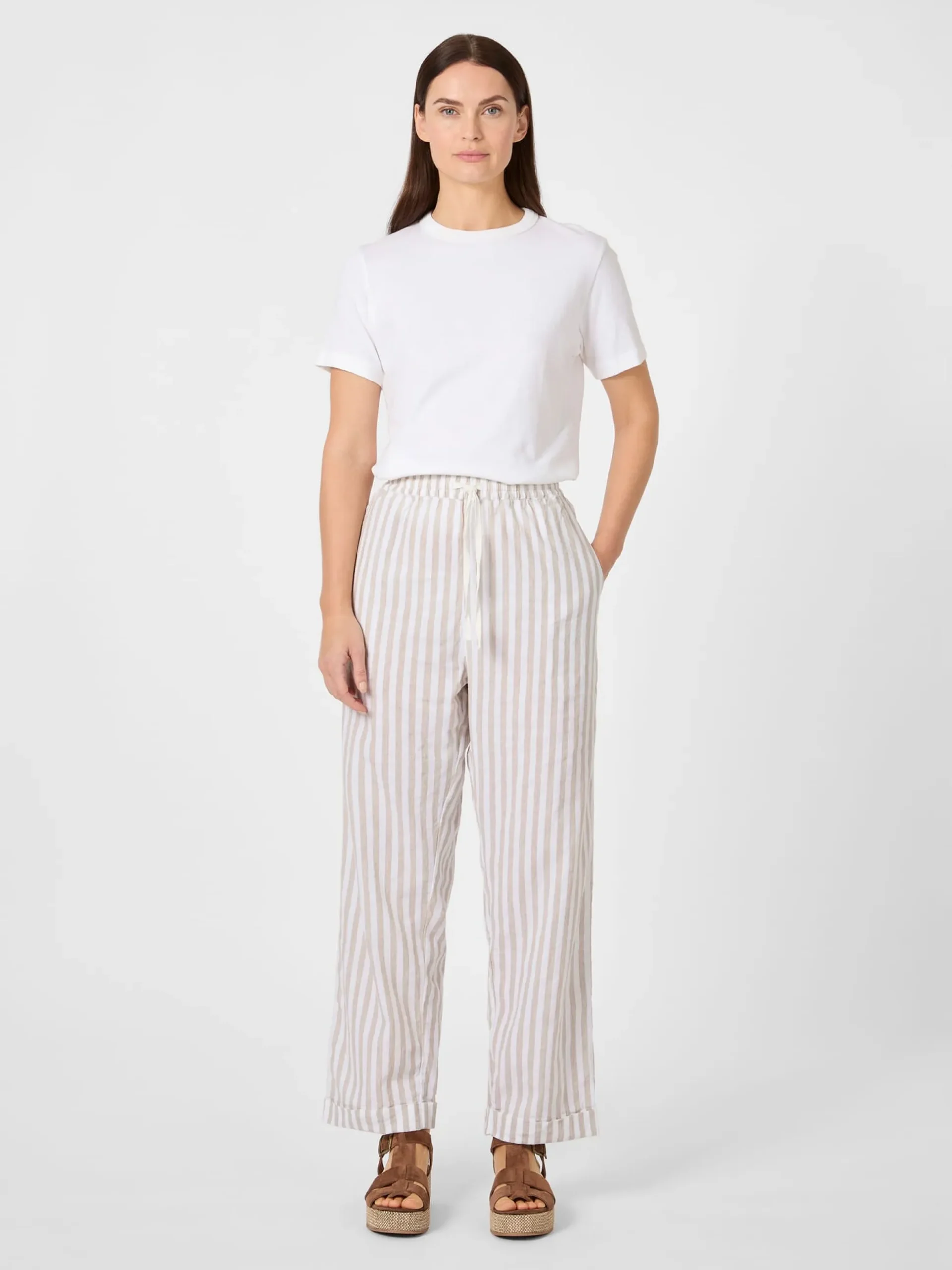 Damen-Stoffhose gestreift