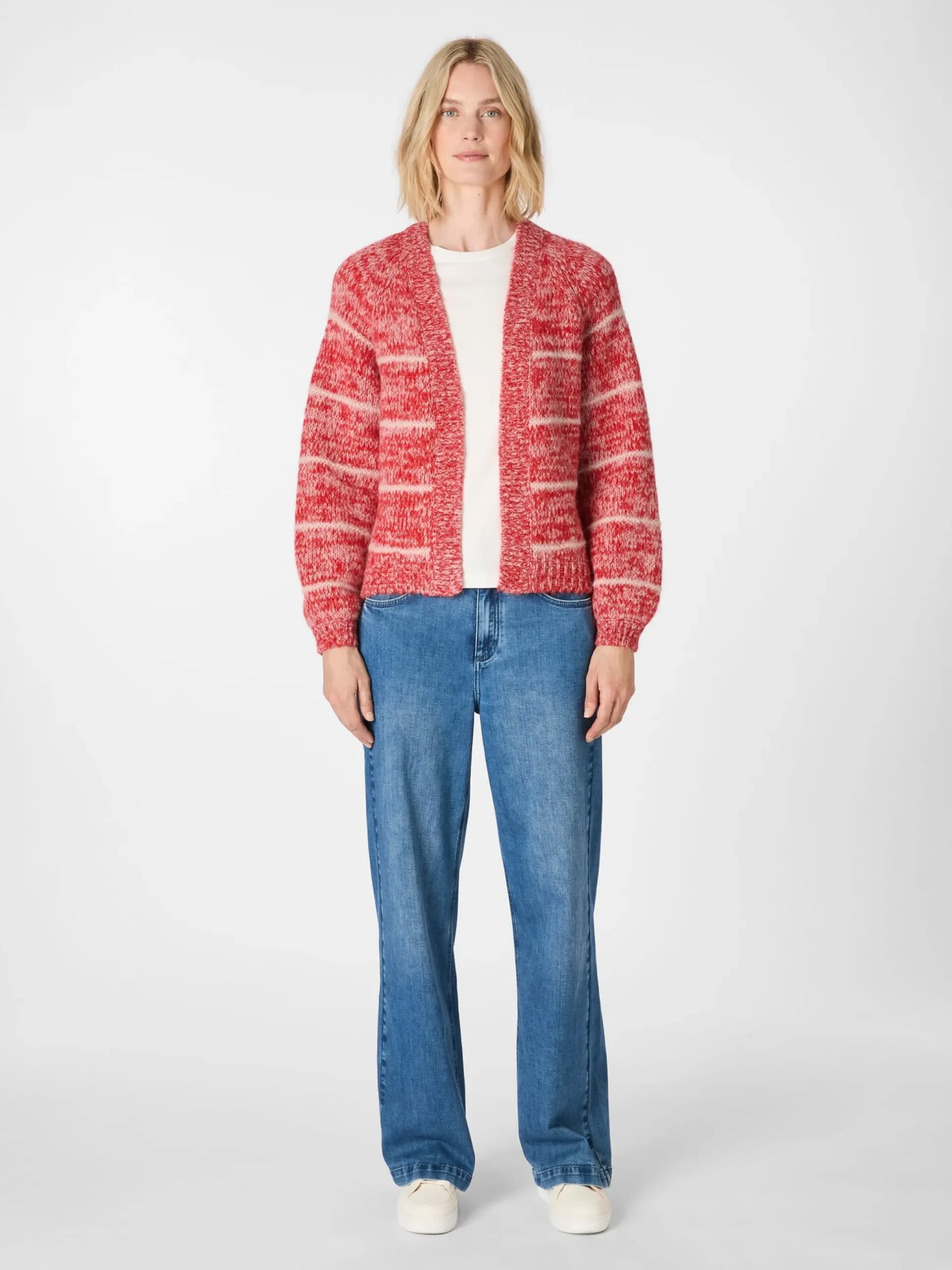 Damen-Strickjacke gestreift