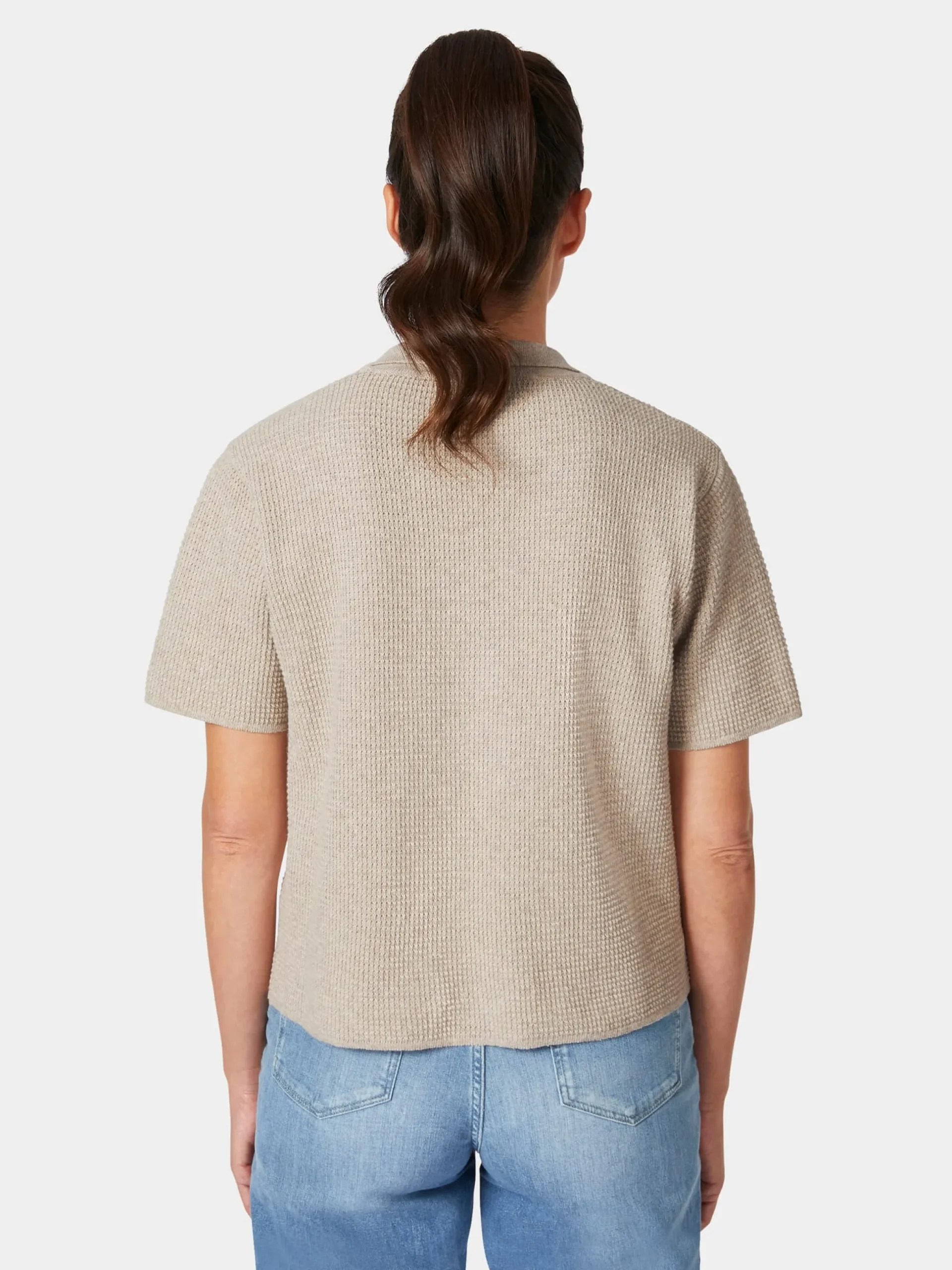 Damen-Strickpolo geknöpft