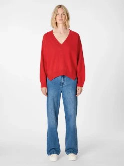 Damen-Strickpullover V-Ausschnitt
