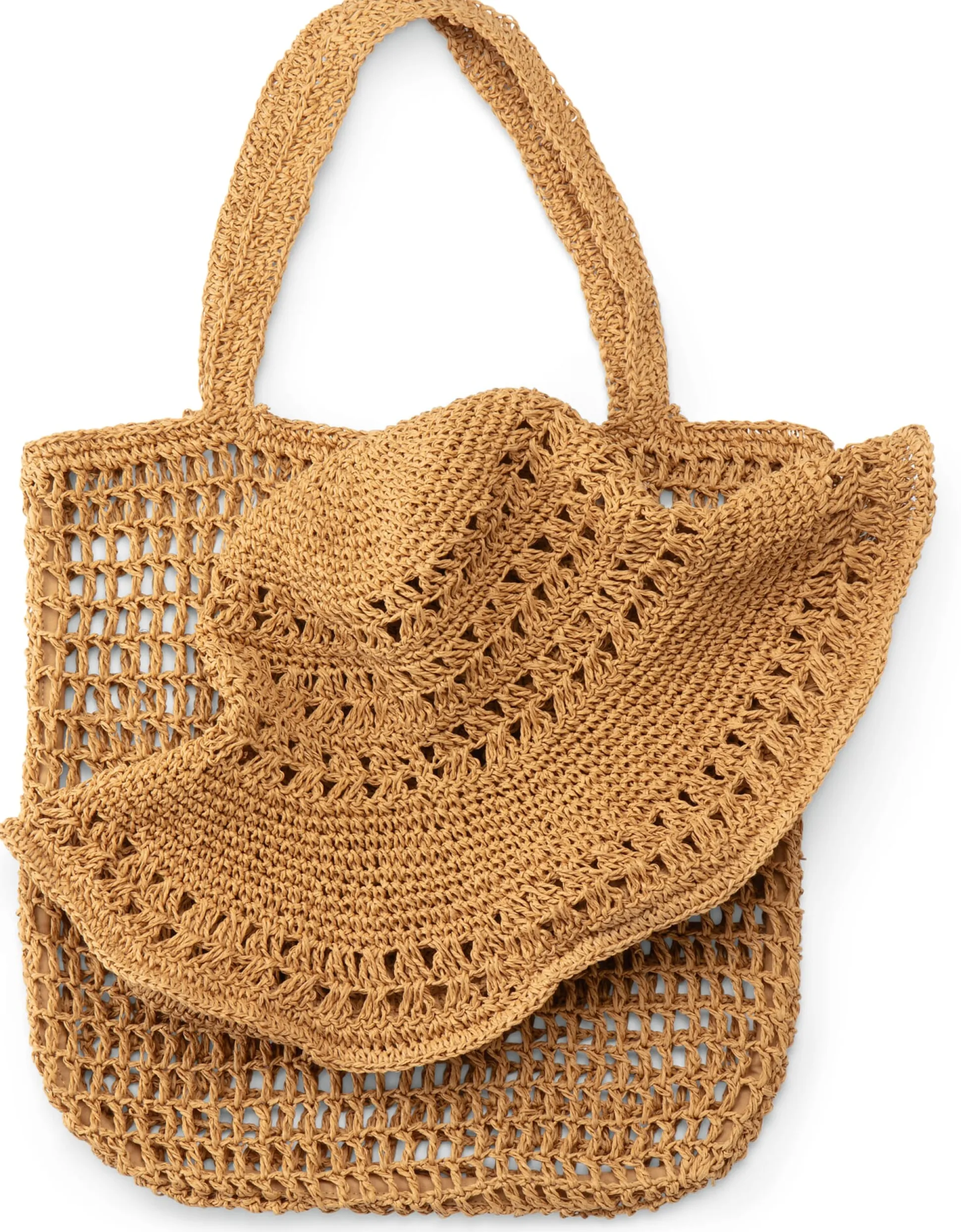 Damen-Tote Bag Raffia, natur