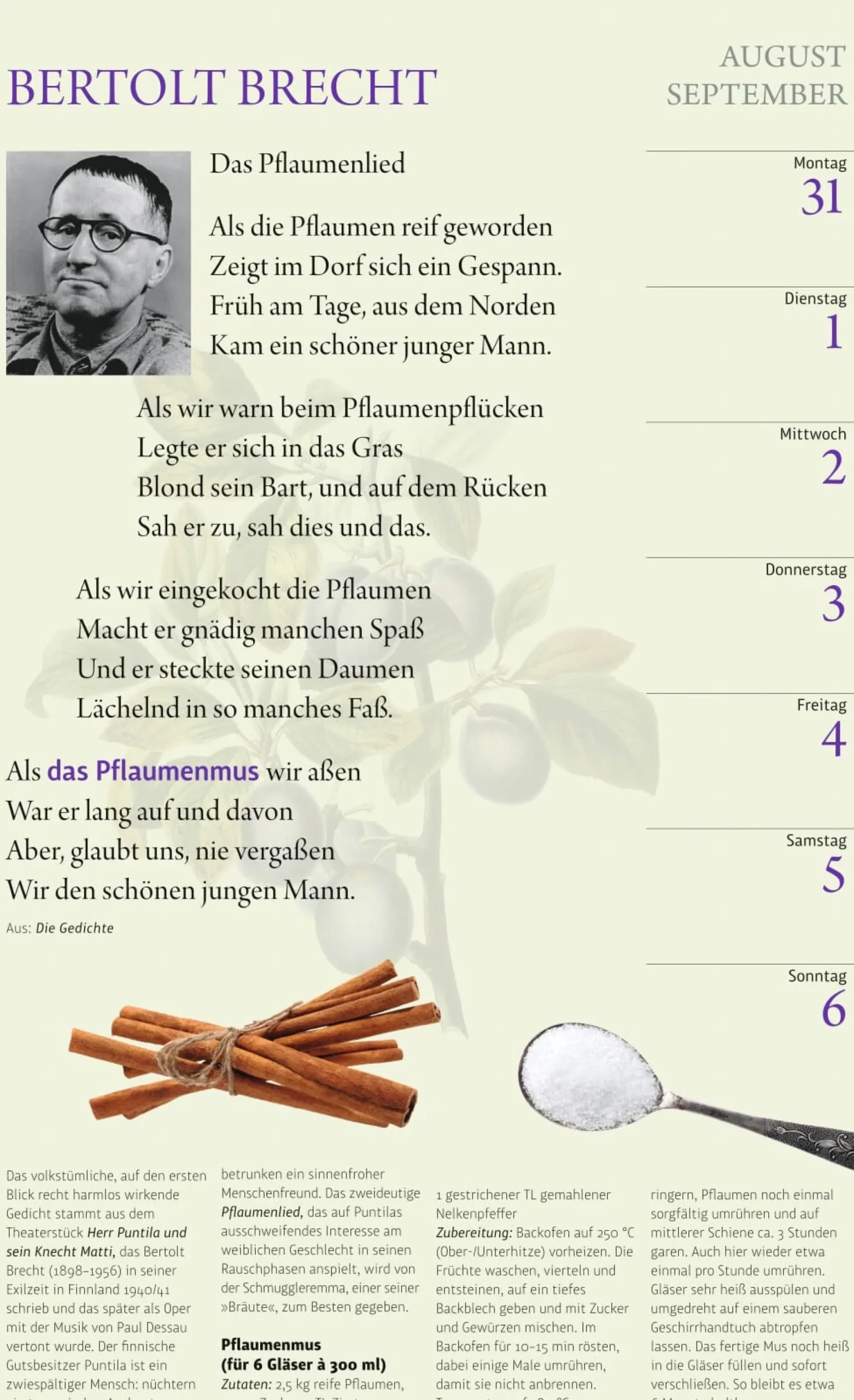 Der literarische Küchenkalender 2026