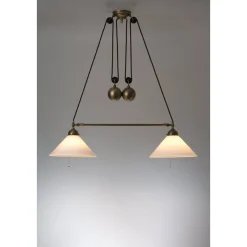 Doppelzugleuchte Messing variabel