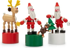 Drückfigur Weihnachtsmann mit Teddybär