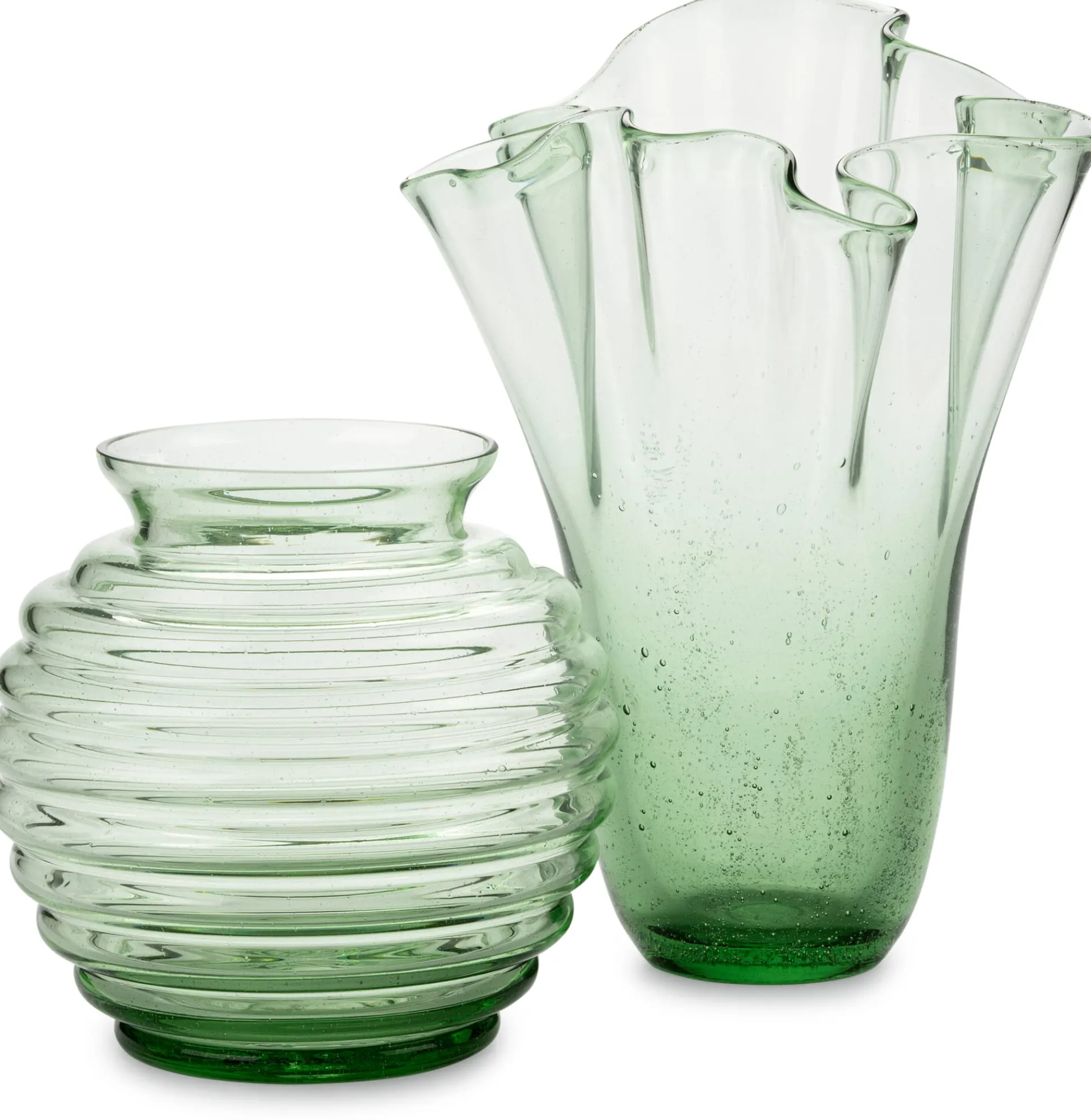 Faltenvase Thüringer Waldglas