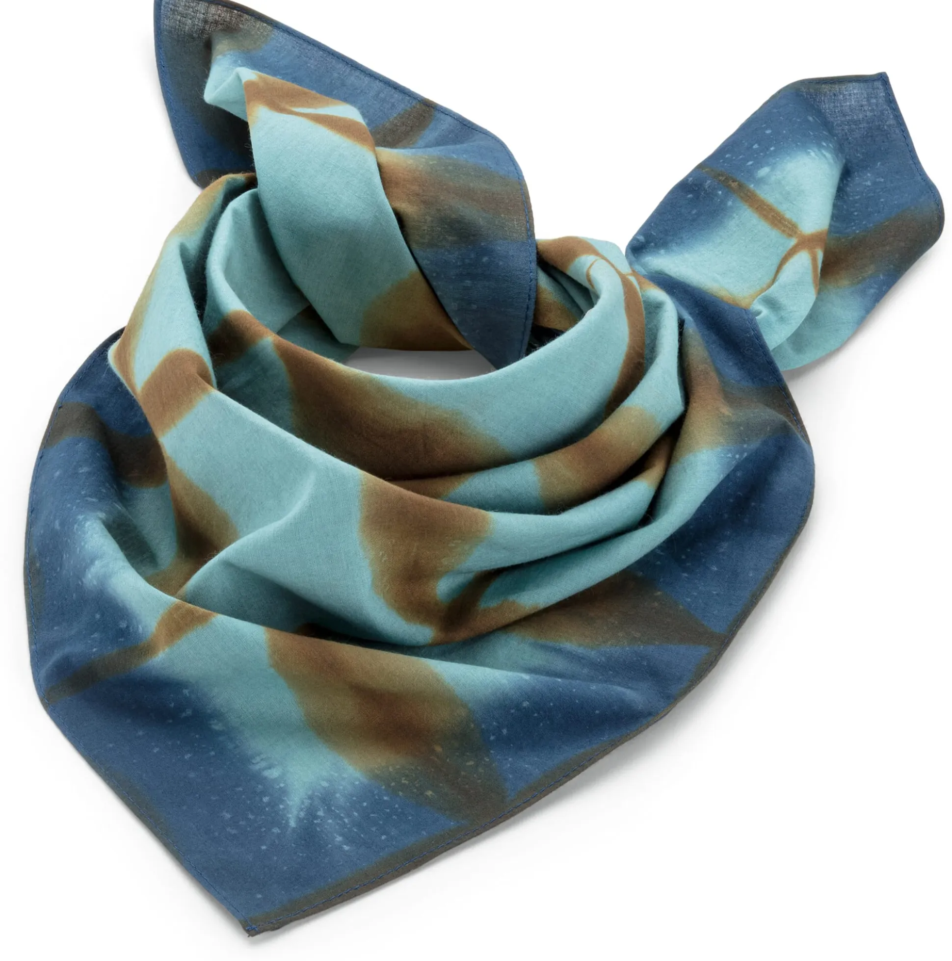 Halstuch N° 766 Aquarell, Petrol-Blau