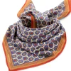 Halstuch N° 715 Floral, Braun-Blau-Rot