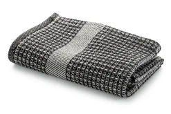 Handtuch Waffelpiqué Halbleinen Schwarz
