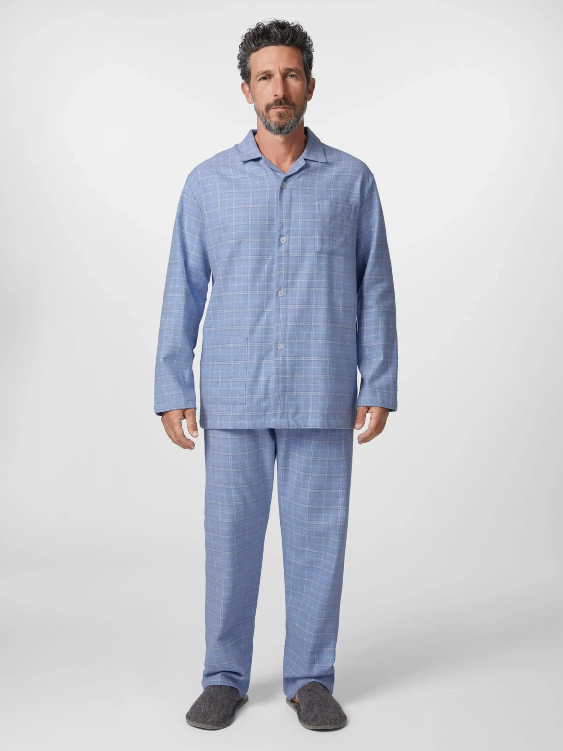 Herren-Flanellpyjama kariert