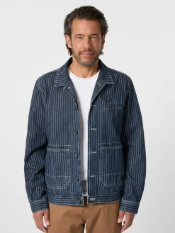 Herren-Hemdjacke gestreift