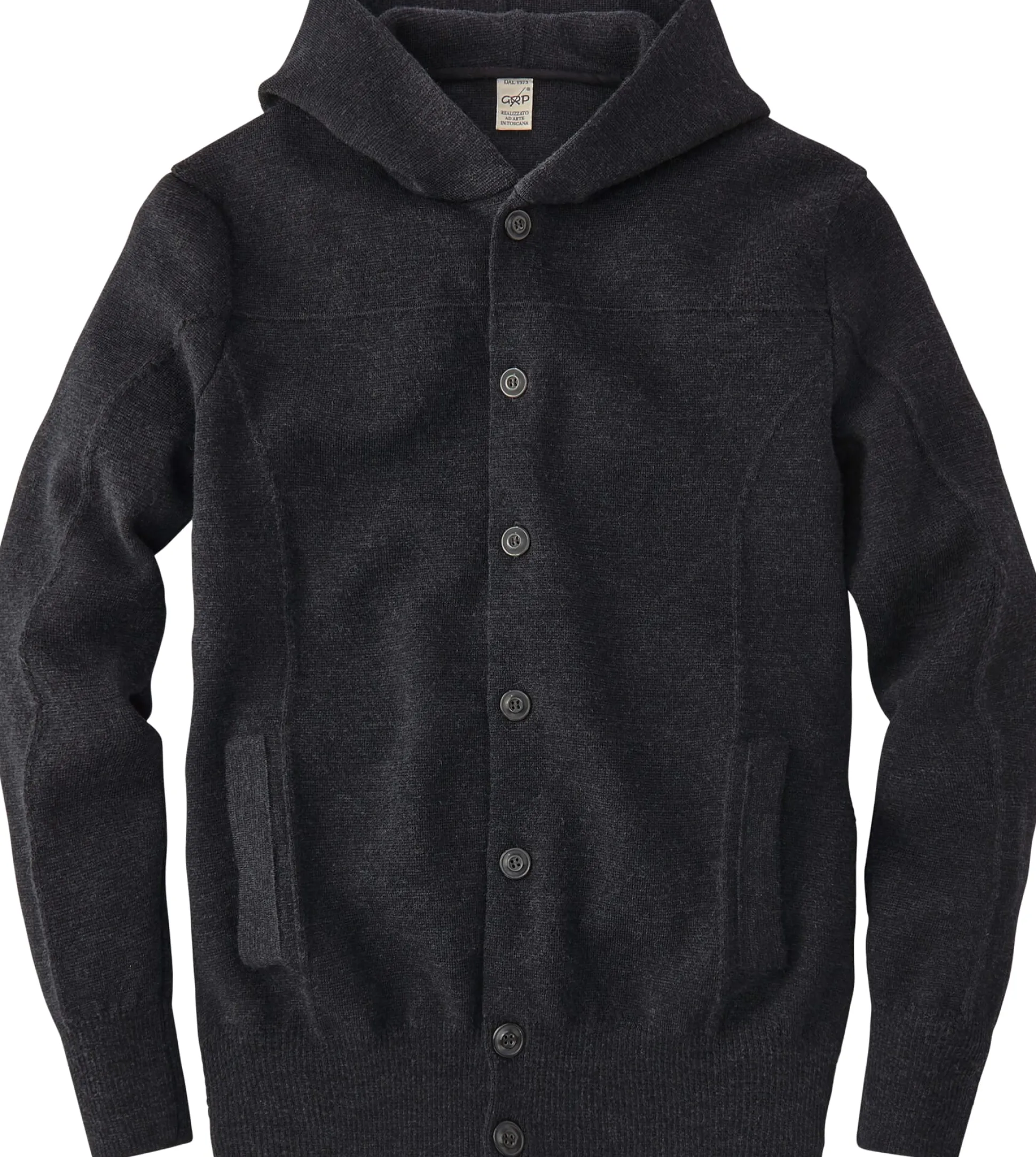 Herrenstrickjacke mit Kapuze