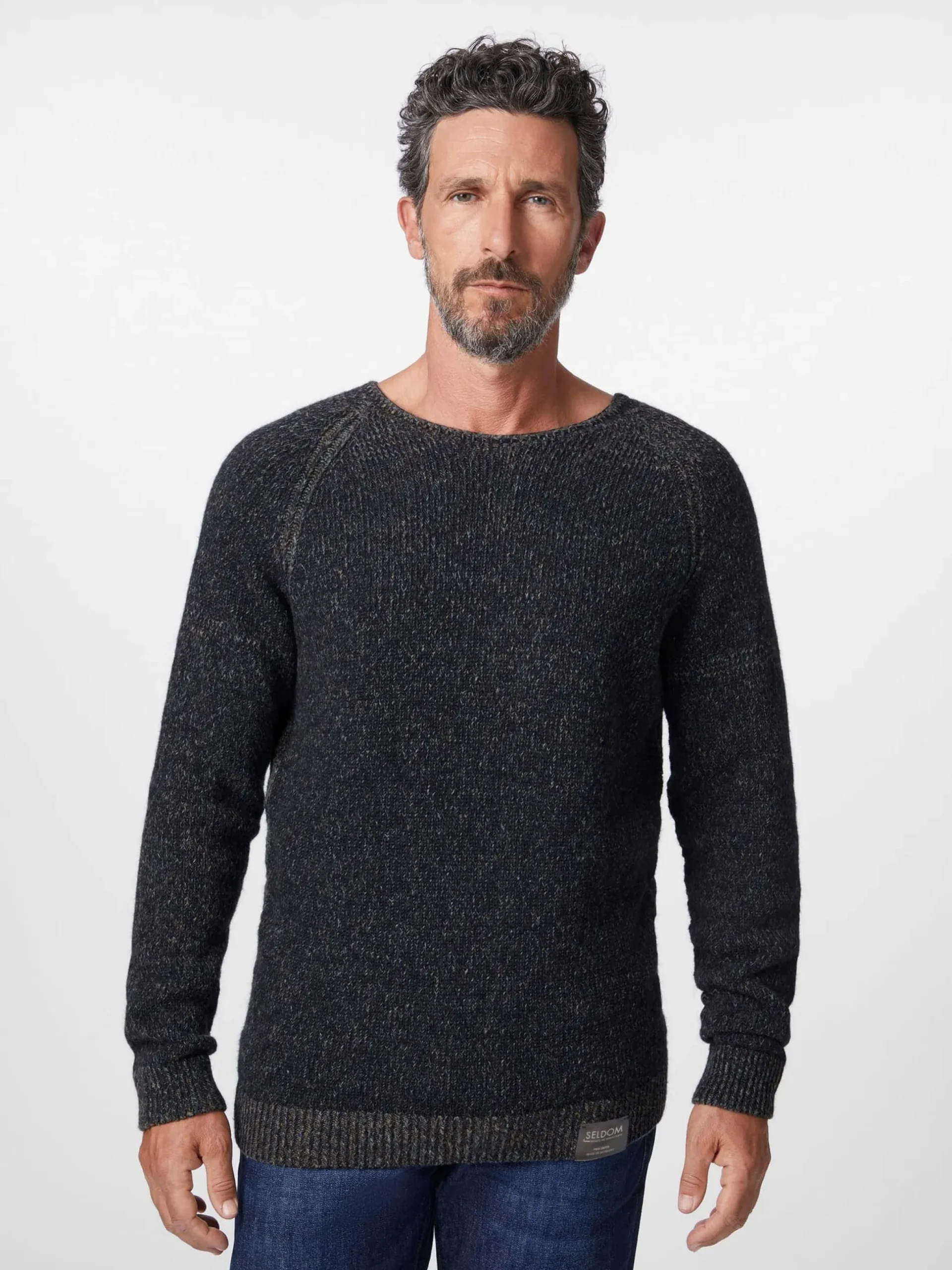 Herren-Strickpullover meliert