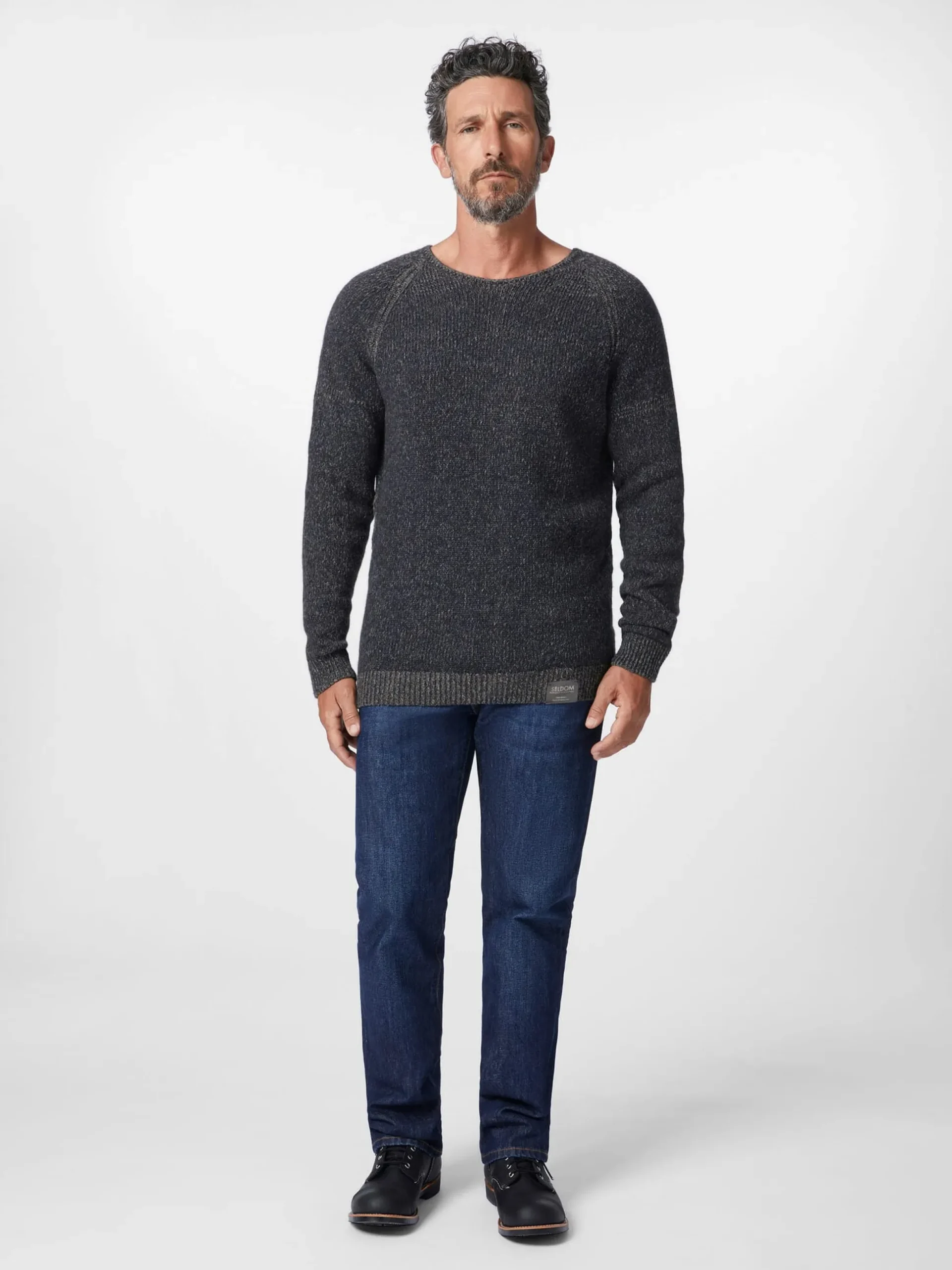 Herren-Strickpullover meliert