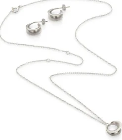Kette mit Anhänger matt, Silber