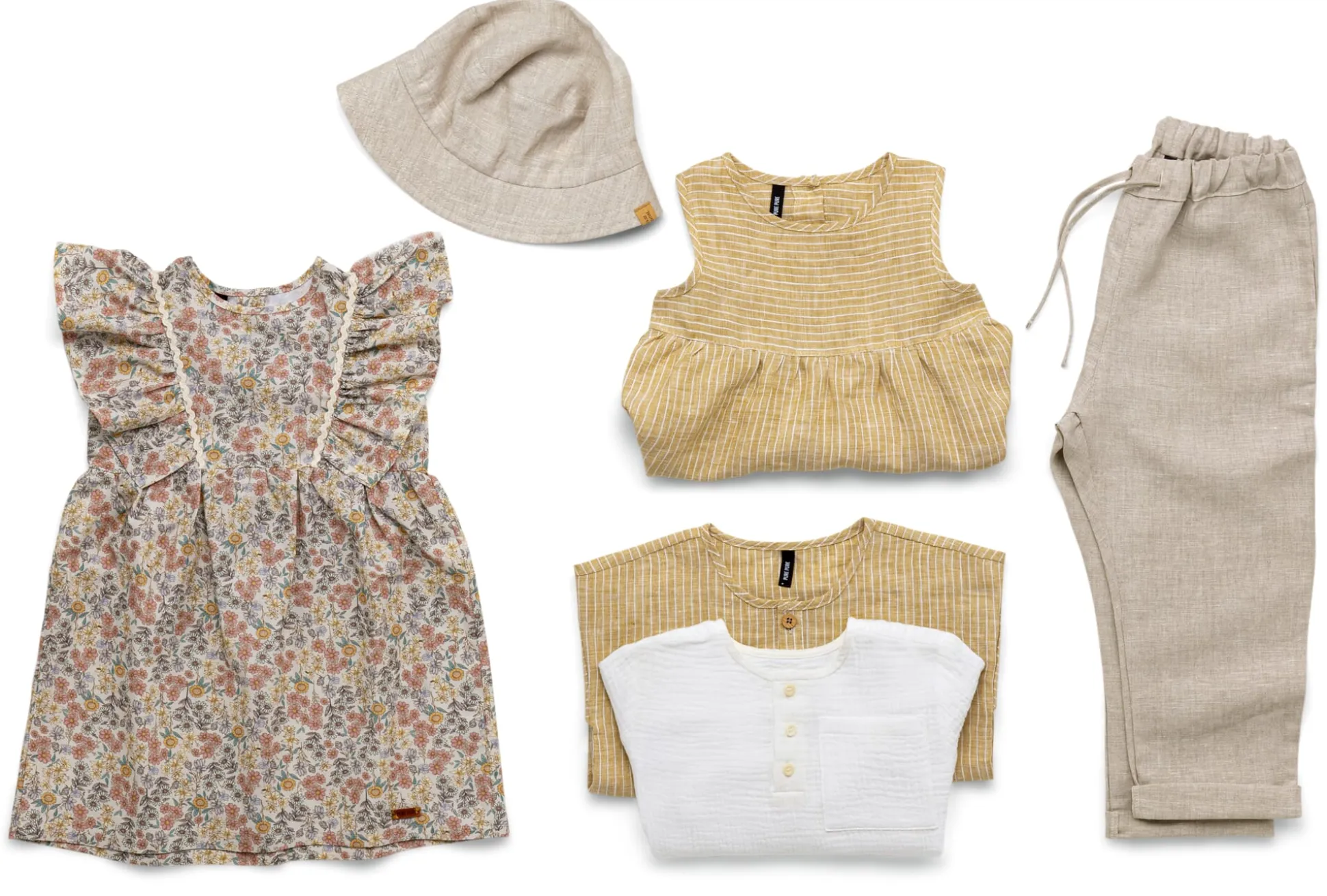 Kinder-Bucket-Hat Leinen