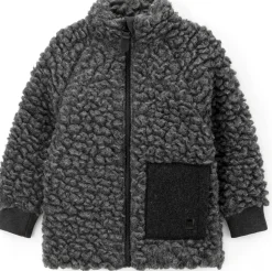 Kinder-Kragenjacke Wollplüsch