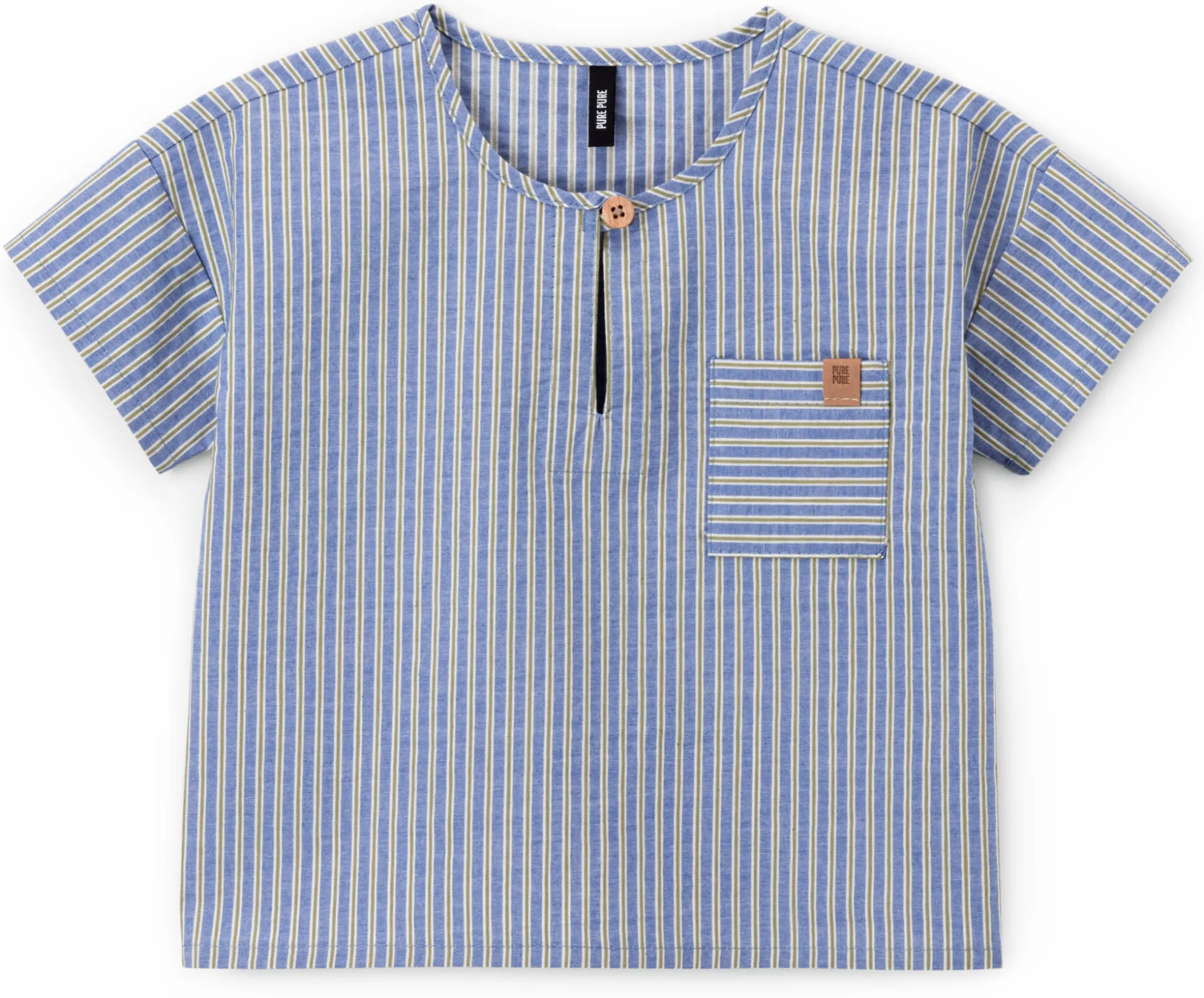 Kinder-Kurzarmshirt Baumwolle gestreift