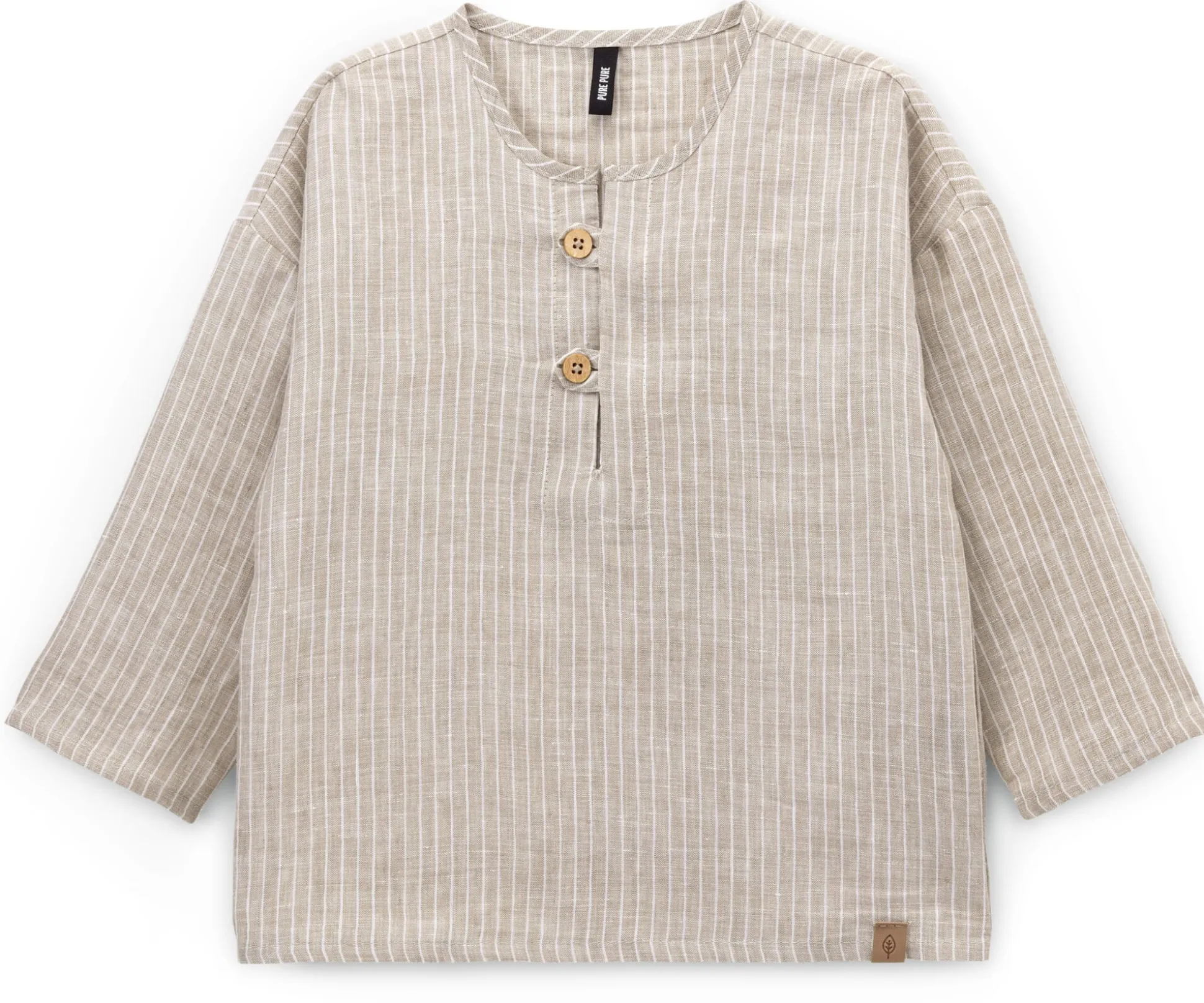 Kinder-Langarmshirt Leinen gestreift