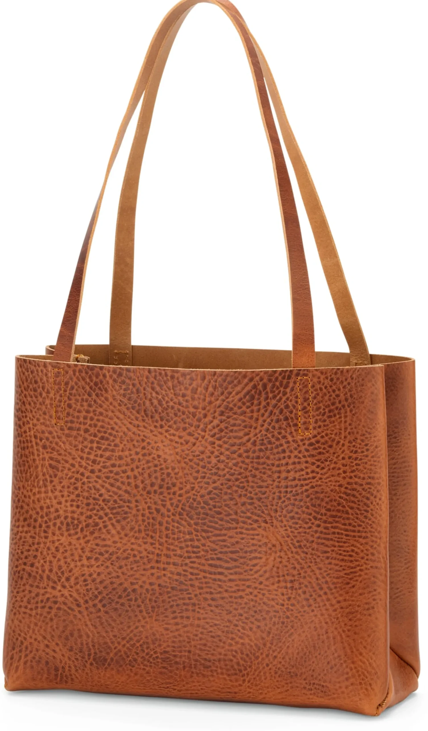 Ledershopper klein, cognac
