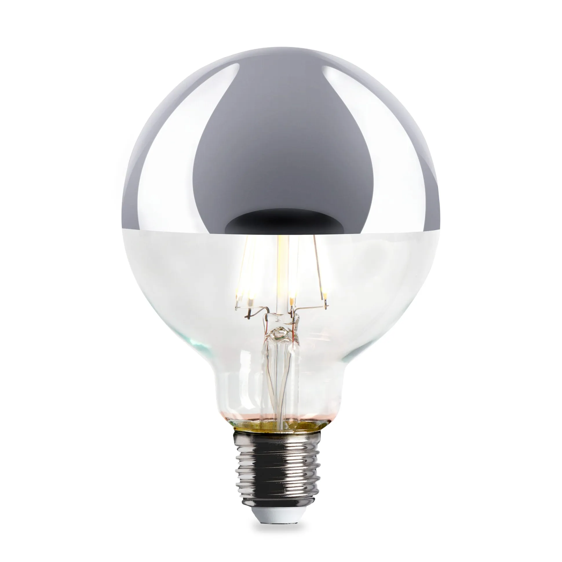 LED-Kopfspiegellampe Globe, Chrom