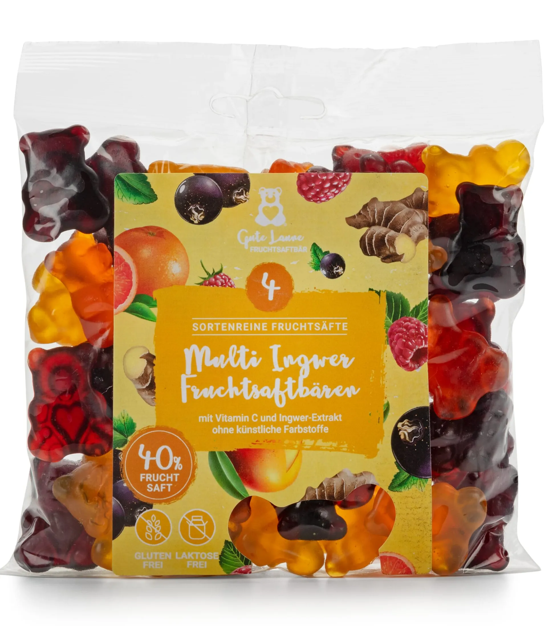 Multi-Fruchtsaftbären mit Ingweröl