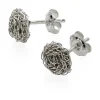 Ohrstecker gehäkeltes Silber