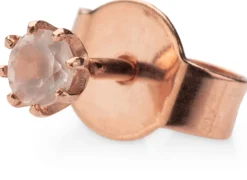 Ohrstecker Rosenquarz, Roségold